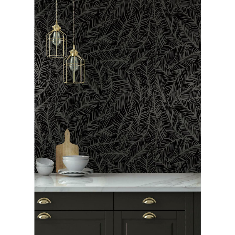 Floral Double Roll, Black