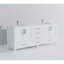 Meuble-lavabo double blanc 84 po X P 22 po D, dessus en quartz blanc et ensemble de robinet-871989733-871989731