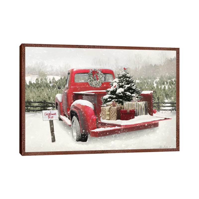 Truck Full of Presents 1 Piece Wall Art on Canvas, 101.6 cm H x 66.04 cm W, Classic Brown Wood Framed