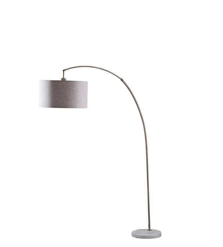 Lampe sur pied en métal 86 po de hauteur, Noir, Blanc