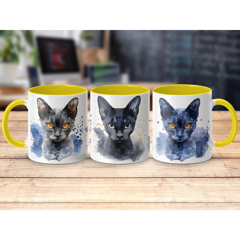 Ceramic Coffee Mug, 2, Yellow