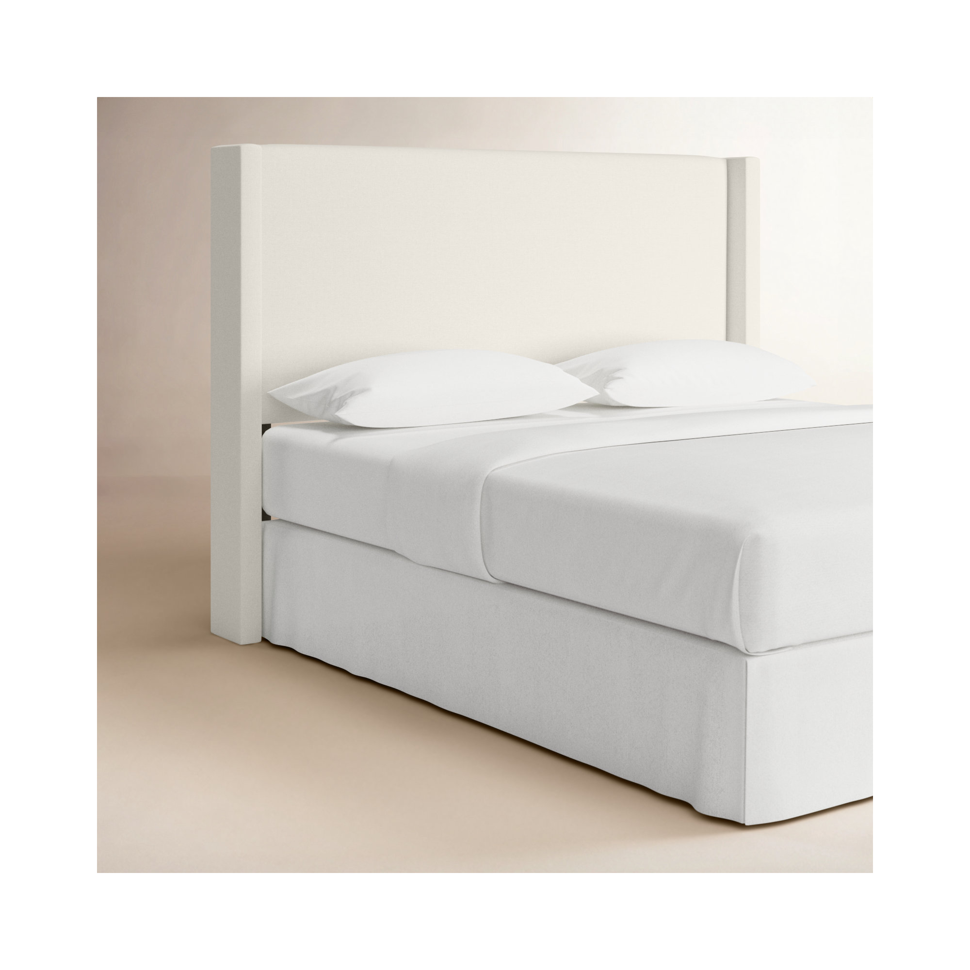Hanson Upholstered Headboard, California King, Zuma White Textured Linen