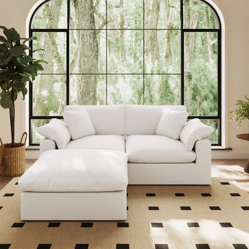Canapé modulaire surdimensionné Cloud, Polyester blanc