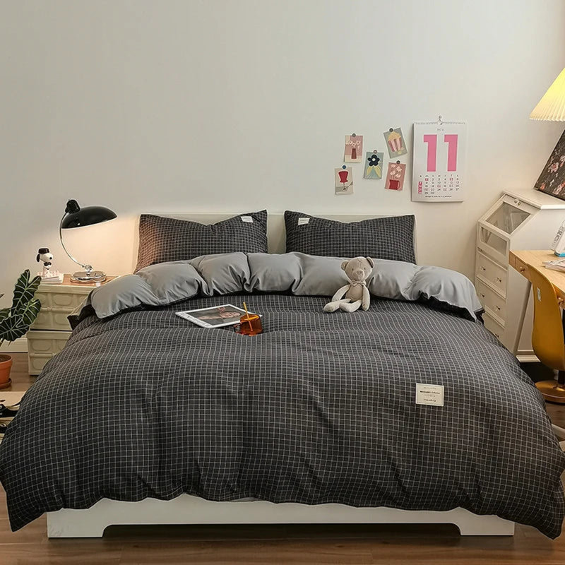 Checkerboard Bedding Set - Soft Comforter Duvet Cover with Sheets and Pillowcases