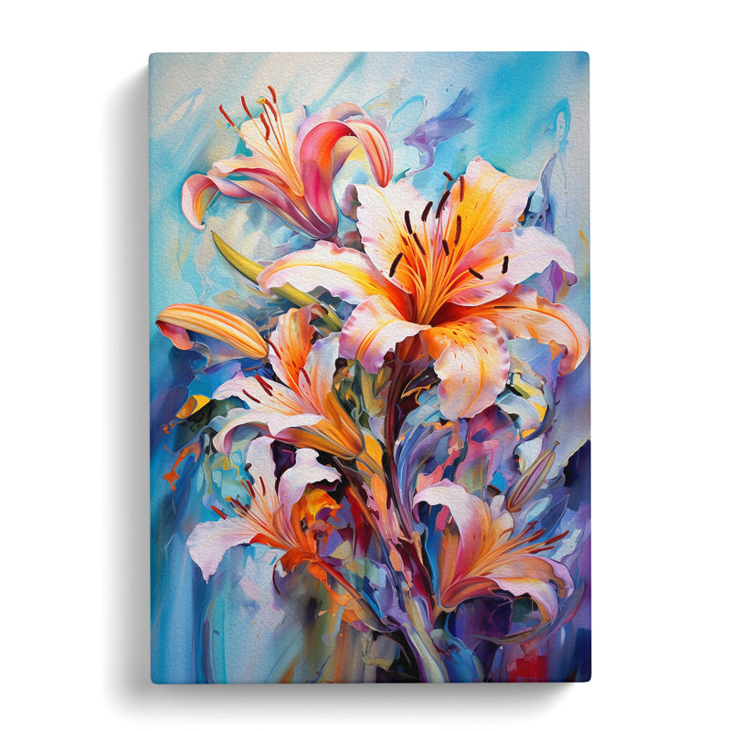 Lily Flower Expressionism - Print, 76cm H x 50cm W x 3cm D