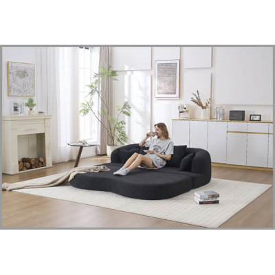 Canapé-lit 2 en 1 pliable, canapé-lit convertible pliable sans os de 70 pouces, 4 coussins pour le salon, noir