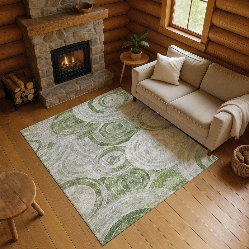 Tapis géométrique de qualité supérieure lavable à la machine AMF1750, Rectangle 10 pi x 14 pi