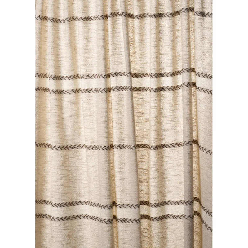 Plains Stripe Casement Fabric, Tan