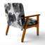 Fauteuil rembourré en velours moderne à motif abstrait avec textures bleues et dorées II-118659415-118659410