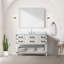Meuble-lavabo simple.  Comptoir en marbre de Carrare, ensemble de robinet et miroir-1746714334