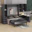 Grand lit escamotable avec élévateur hydraulique, lit mural pliable avec canapé, tablettes de rangement, charge USB et éclairage DEL-1500443324