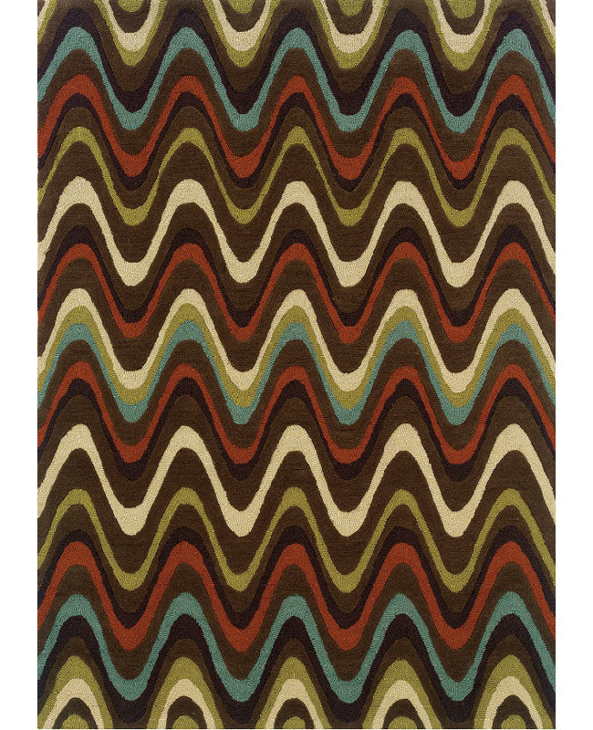 Marisela Handmade Rug Brown And Multi, Rectangle 5' x 7'