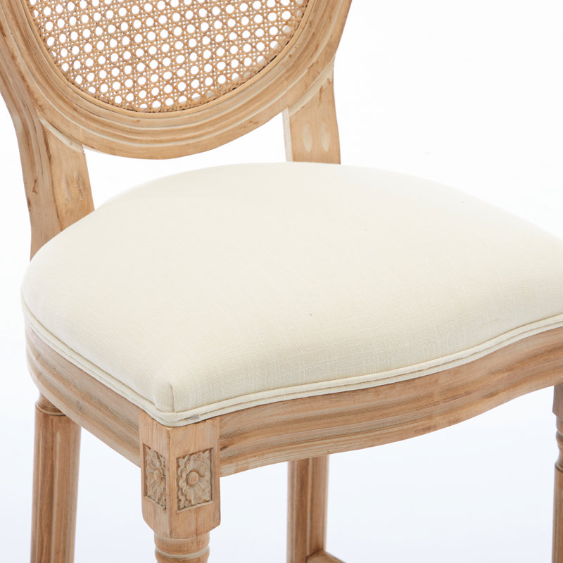 2 pièces, tabourets de bar en bois massif, revêtement beige, dossier, pour 2 chaises de comptoir, beige, cuisine