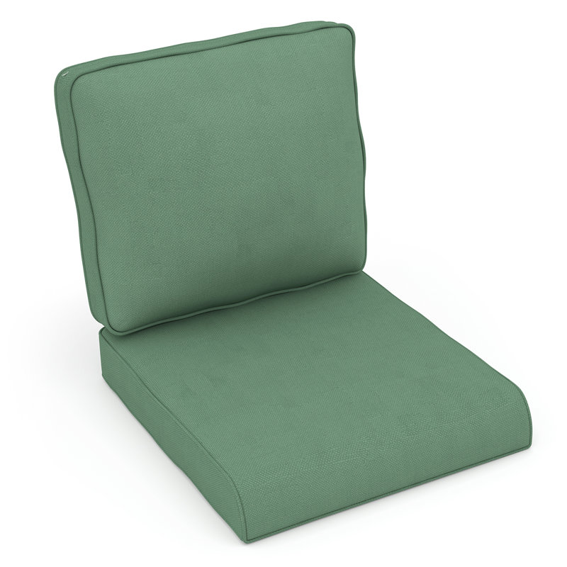 Outdoor Chair Cushions 2-Piece 20 X 23 + 23 X 24 In. Deep Seat And Backrest Cushion Set For Patio Furniture, Green