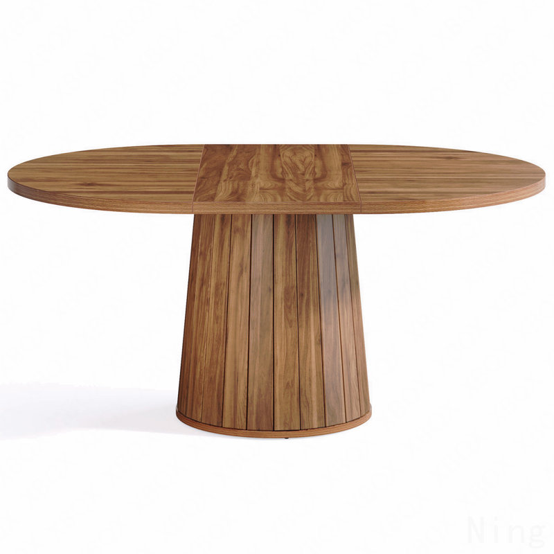 55.11" Oval Rustic Brown Wood Conference Table, Meeting Room Boardroom Table for 6 People