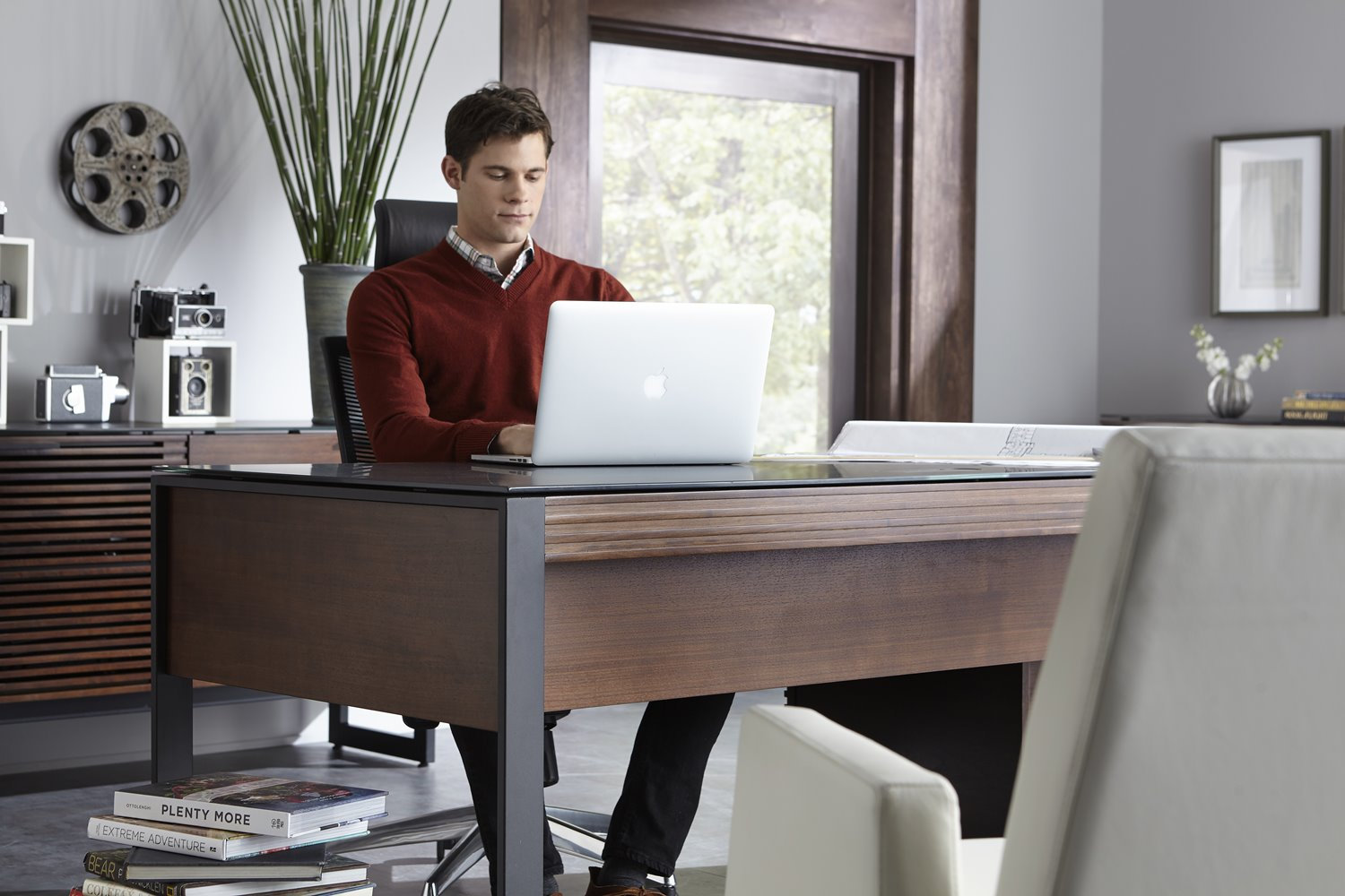 Corridor Writing Desk, Chocolate Stained Walnut