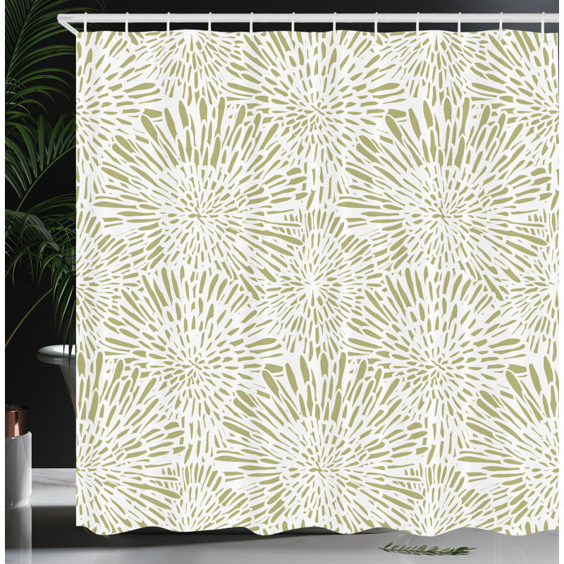 Ensemble de rideau de douche + crochets, Kaki pâle, H 75 po x l 69 po