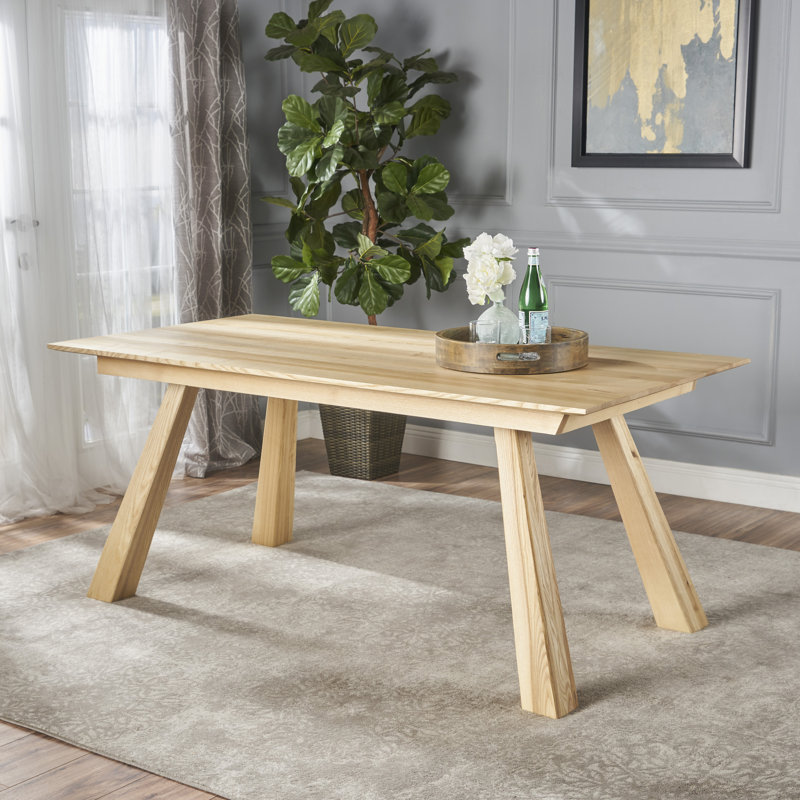 Table de salle à manger en bois Meixell, Bois de frêne