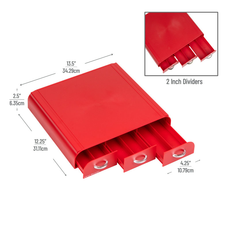 Red Wood Veneer Coffee Pod Drawer for 36 Capsules