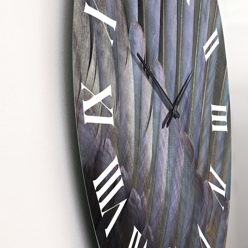 Plumes noires et blanches - Horloge murale traditionnelle, Grand