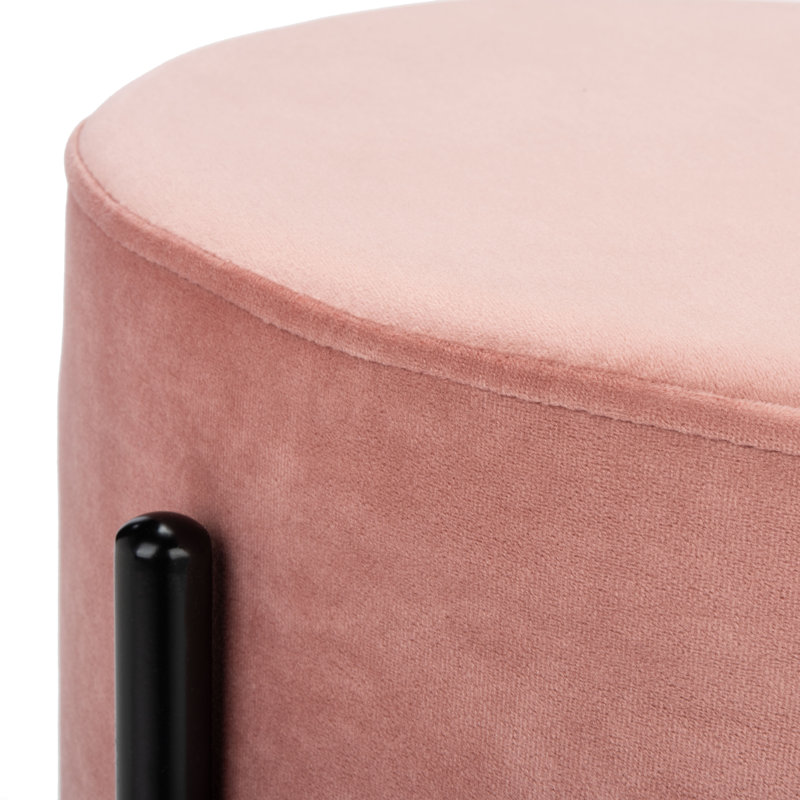 Lisbon Velvet Ottoman, Dusty Rose