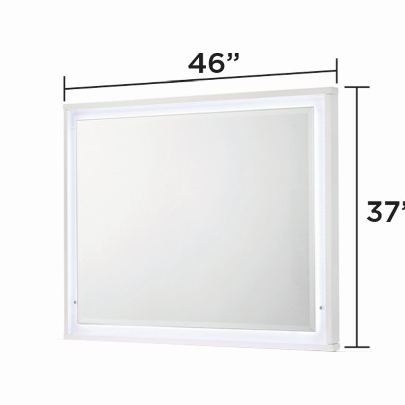 Manhattan Mirror – Lacquer Frame With Integrated LED Lighting For A Sleek, Modern Look (INCLUDES MIRROR ONLY)