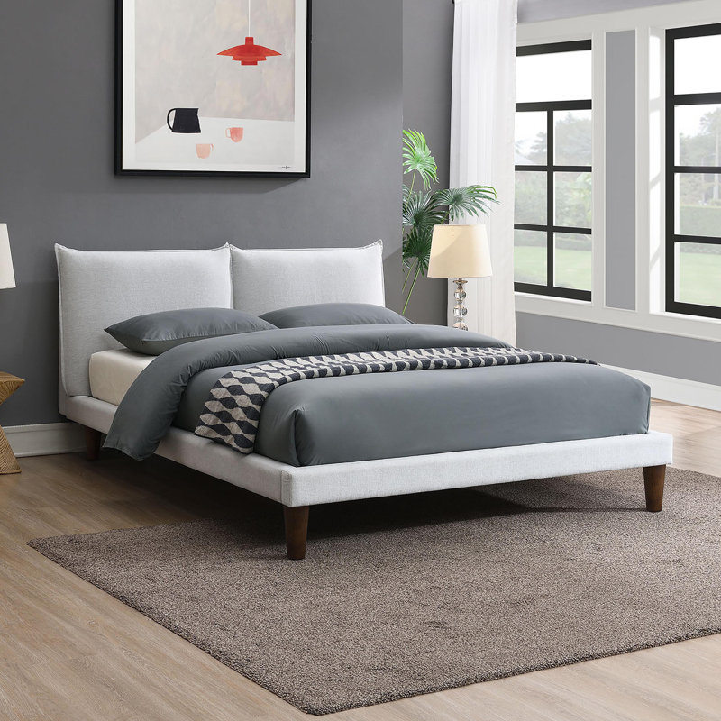 Louque Platform Bed, Full / Double, Light Gray