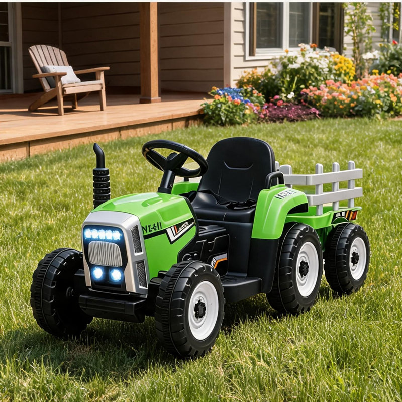 Tracteur de plein air pour enfants, 53,75 de long, avec télécommande parentale