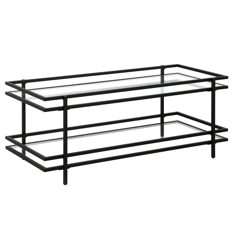 Morrissette Coffee Table with Storage, Black