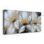 Ensemble de 3 toiles à motif floral blanc et doré-27185388