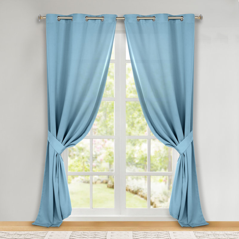 Paire de rideaux obscurcissant avec œillets Millendon, Bleu pâle, L 42 po x L 108 po