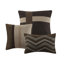 Literie 7 pièces pour très grand lit, simili suède brun, édredon, taies décoratives, coussins, jupe de lit, literie chic lavable à la machine, suède, rembourrage, décoration-120945274-120945278