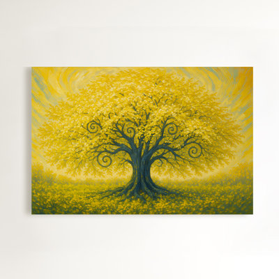 Golden Tree, reproduction d'art sur toile, 3 pièces pour un mur de maison ou de bureau