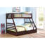 Lit superposé simple TG / grand avec rangement et 2 tiroirs, configuration convertible, système de lattes, façade avant, garde-corps pleine longueur, conception de tiroir français, boiserie en pin, capacité de poids de 220 lb,