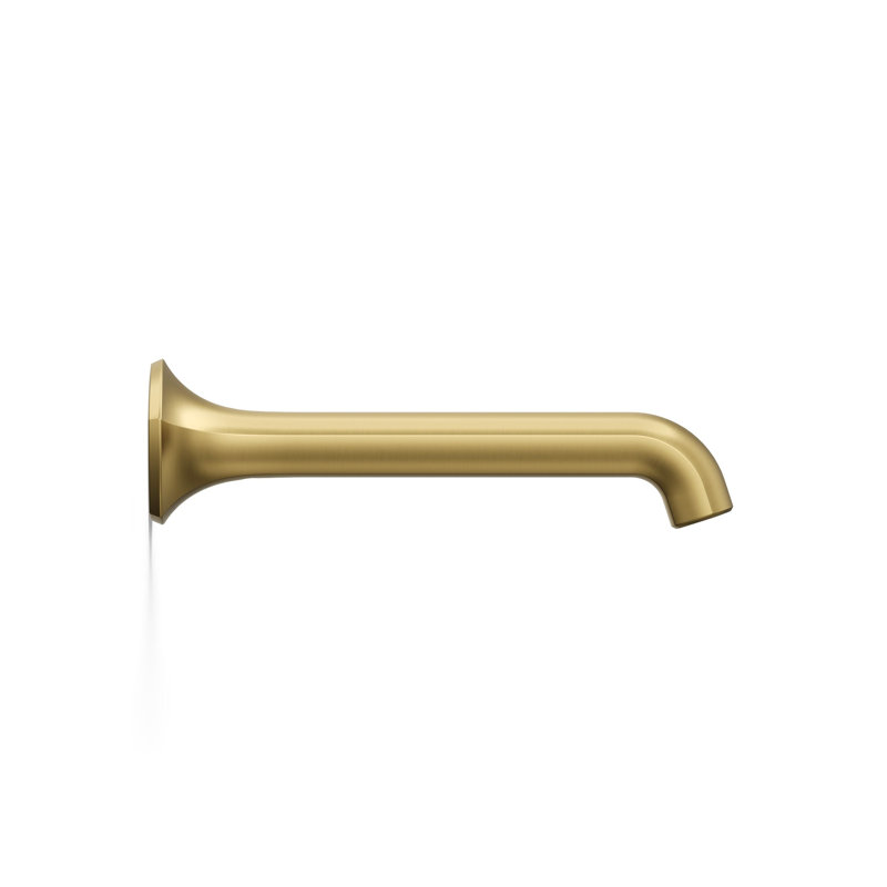 Occasion Sink Spout with Straight Design Wall Mount Bathroom Faucet with Drain Assembly, Vibrant Brushed Moderne Brass