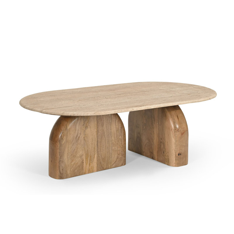 Table basse Pickensville - Modern Travertine