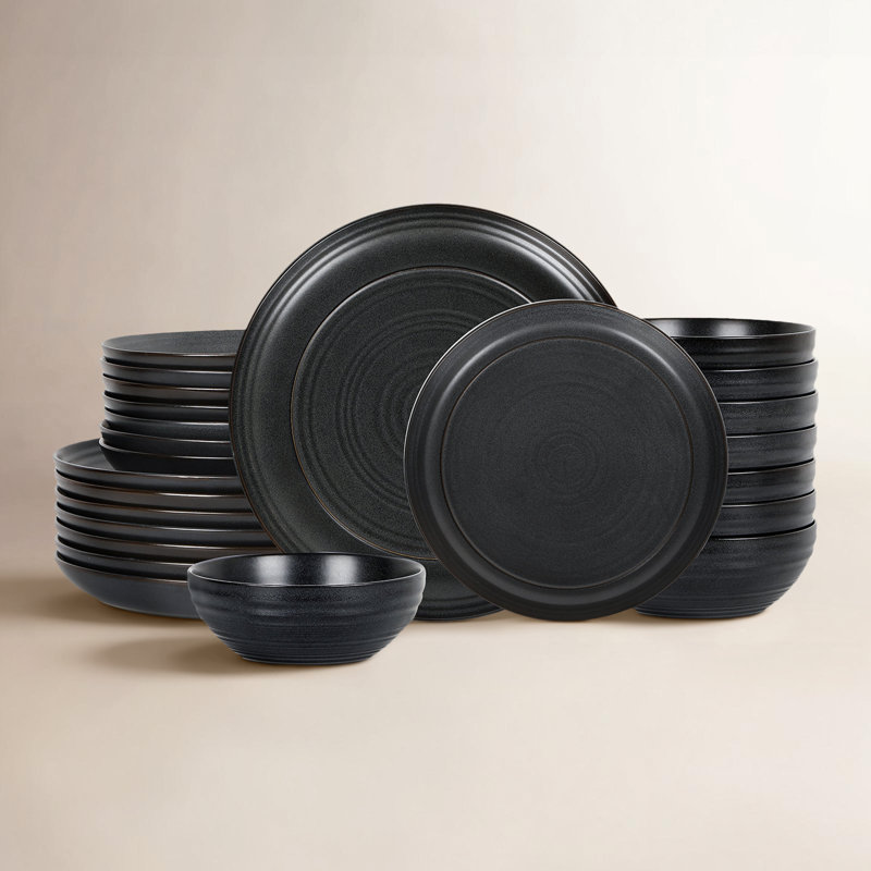 Stone Lain Elio 24-Piece Dinnerware Set Stoneware, Blue