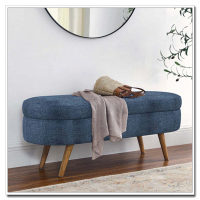 Banc de rangement repose-pieds ovale