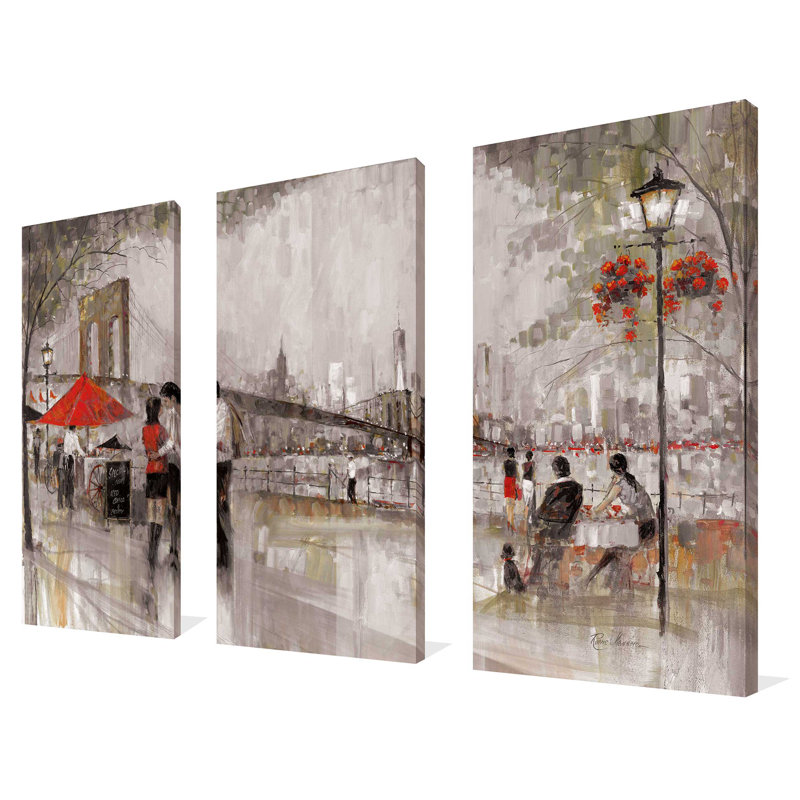 "New York Romance", ensemble de 3 impressions sur toile
