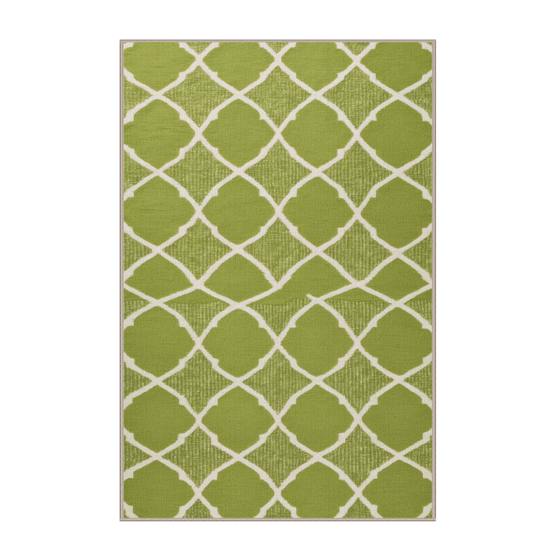 Tapis brun treillis lavable à la machine, Rectangle 7 pi x 9 pi