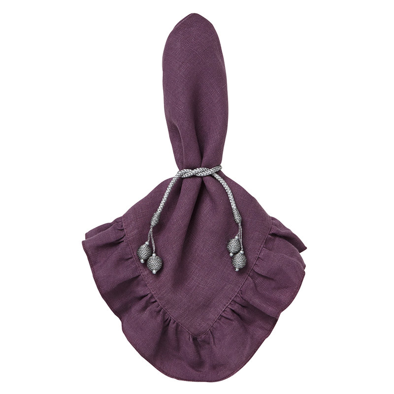 Lucca Linen Square Napkins, Eggplant