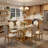 Gold Stainless Steel Dining Table 70.08 Inch Clear Tempered Glass Top