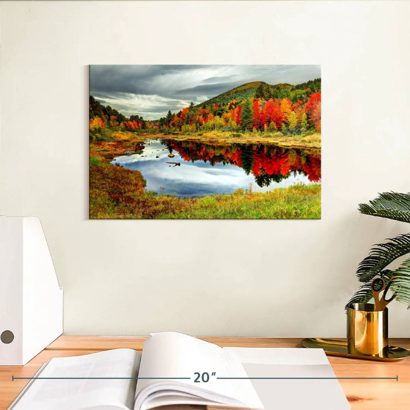 Lac White Mountains en automne, H 8 po x l 12 po