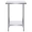 Table de préparation en acier inoxydable avec 3 niveaux de tablettes réglables, poste de travail commercial robuste pour la cuisine, le garage, le restaurant et l'extérieur.