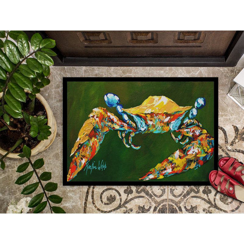 Tapis d’intérieur anti-dérapant vert crabe, Rectangle 2 pi x 3 pi