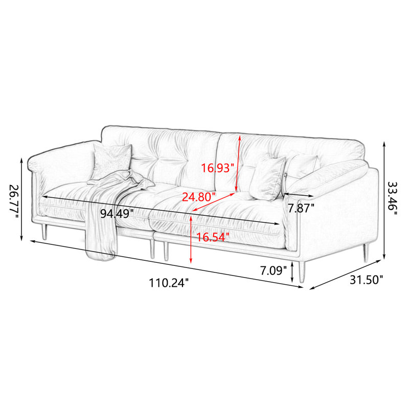 Coussin modulaire en polyester vert, H 33,46 po x l 110,24 po x P 31,5 po, Vert