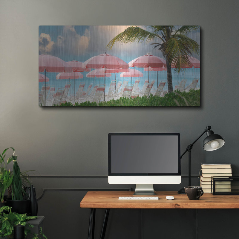 " Umbrellas " by Dennis Frates, 24" H x 48" W