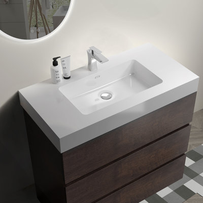 Meuble-lavabo autoportant avec grand lavabo et rangement