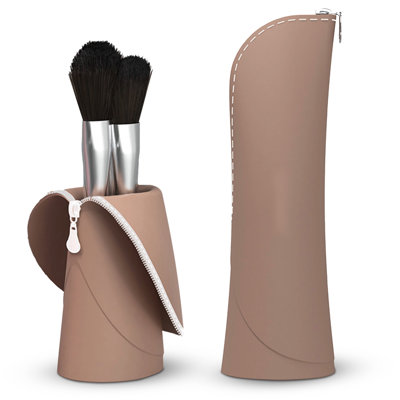 Porte-pinceau et organisateur de maquillage en silicone pour voyage - portable, imperméable et facile à nettoyer