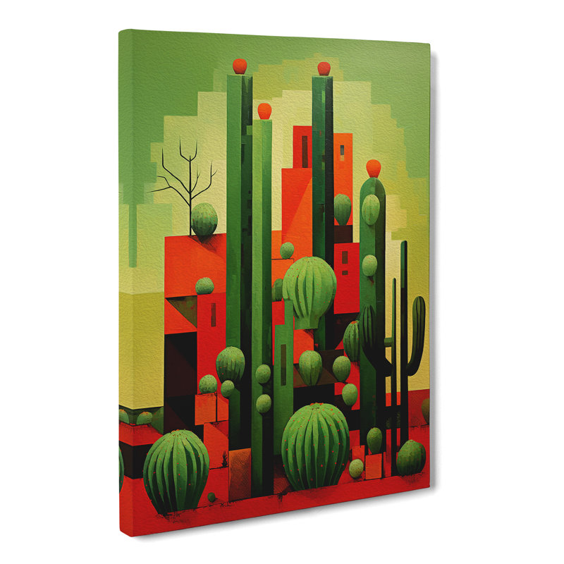 Cactus Constructivism - Wrapped Canvas, 60cm H x 40cm W x 3cm D